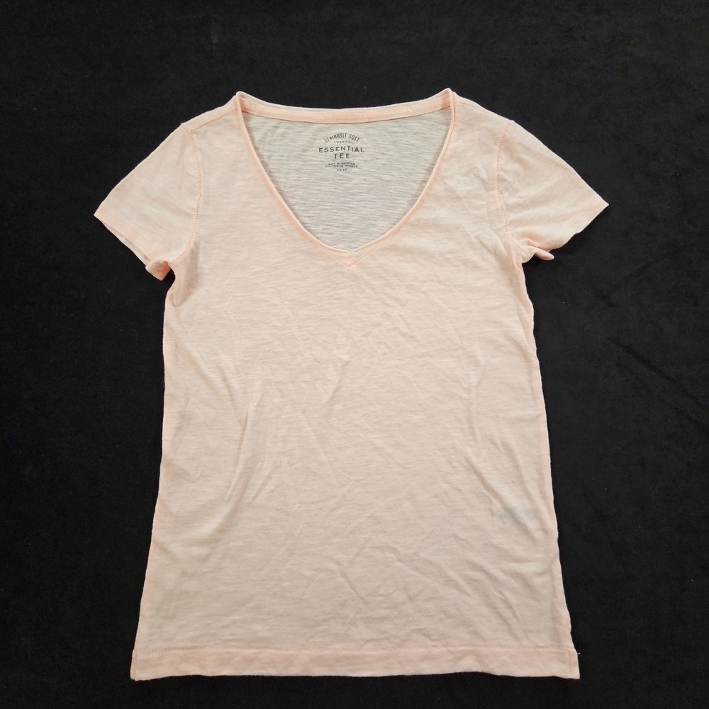 Aero Seriously Soft Orange Short Sleeve Cotton Blend T-Shirt Women's XS